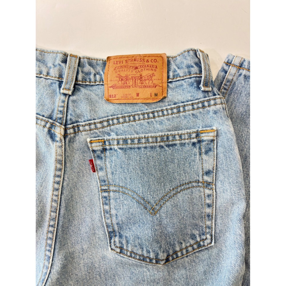 Levis 512 Vintage High Waisted Slim Fit Tapered Leg Jeans Light Wash Size 11 MED - Picture 6 of 10